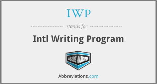 IWP - Intl Writing Program