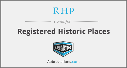 RHP - Registered Historic Places