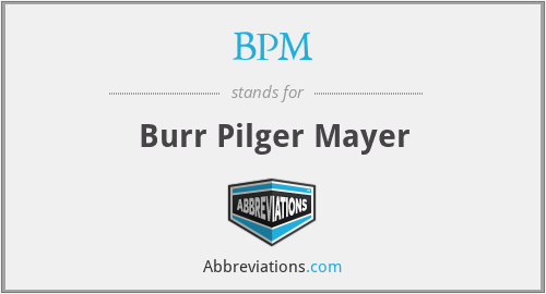 BPM - Burr Pilger Mayer