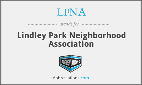 LPNA - Lindley Park Neighborhood Association