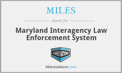 MILES - Maryland Interagency Law Enforcement System