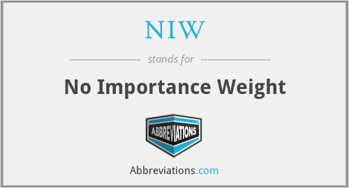 NIW - No Importance Weight