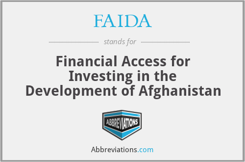 FAIDA - Financial Access for Investing in the Development of Afghanistan