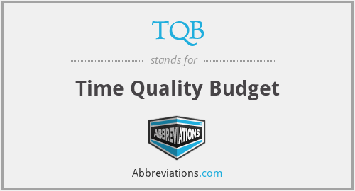 TQB - Time Quality Budget