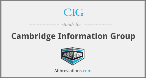 CIG - Cambridge Information Group