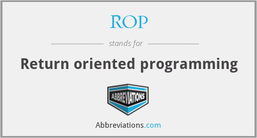 ROP - Return oriented programming