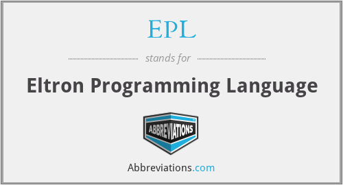 EPL - Eltron Programming Language