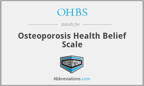 OHBS - Osteoporosis Health Belief Scale
