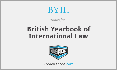 BYIL - British Yearbook of International Law