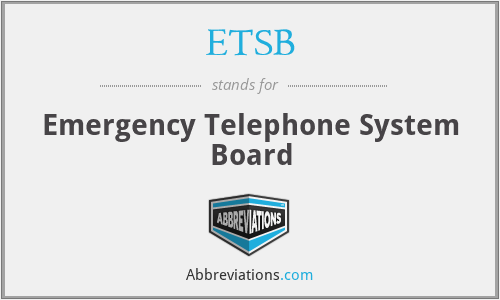 ETSB - Emergency Telephone System Board