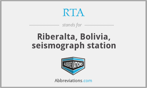 RTA - Riberalta, Bolivia, seismograph station