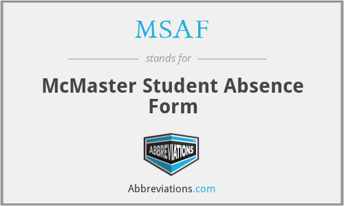 MSAF - McMaster Student Absence Form
