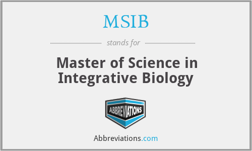 MSIB - Master of Science in Integrative Biology