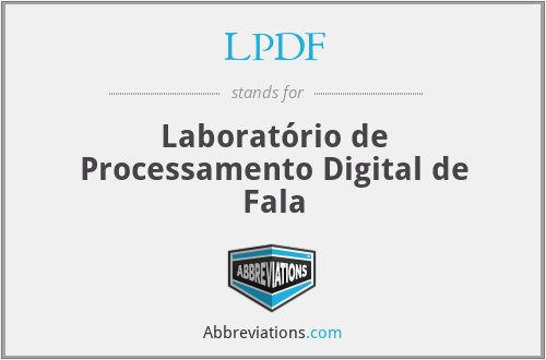 LPDF - Laboratório de Processamento Digital de Fala