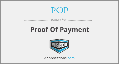 POP - Proof Of Payment
