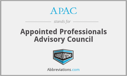 APAC - Appointed Professionals Advisory Council