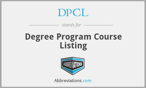 DPCL - Degree Program Course Listing