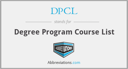DPCL - Degree Program Course List