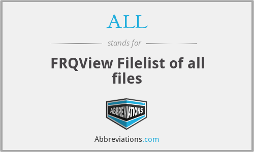 ALL - FRQView Filelist of all files