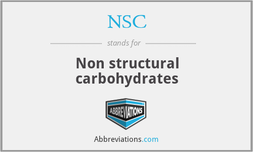 NSC - Non structural carbohydrates
