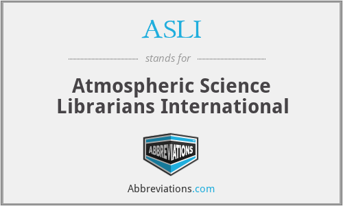 ASLI - Atmospheric Science Librarians International