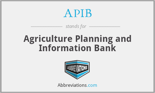 APIB - Agriculture Planning and Information Bank