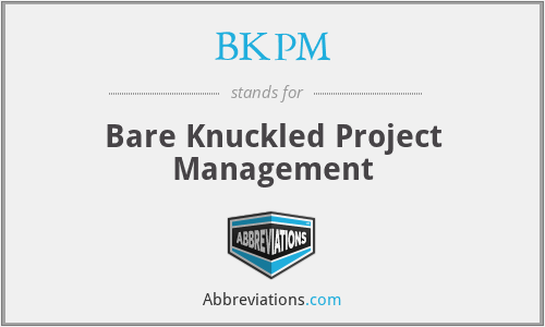 BKPM - Bare Knuckled Project Management