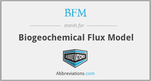 BFM - Biogeochemical Flux Model