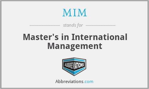 MIM - Master's in International Management