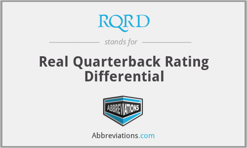 RQRD - Real Quarterback Rating Differential