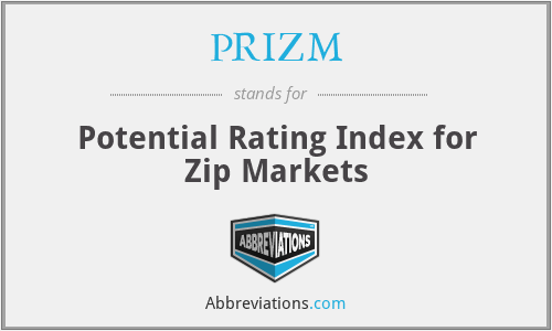 PRIZM - Potential Rating Index for Zip Markets