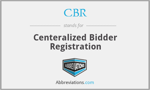 CBR - Centeralized Bidder Registration