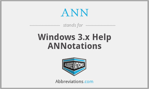 ANN - Windows 3.x Help ANNotations