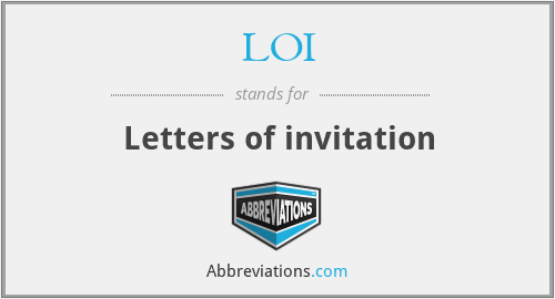 LOI - Letters of invitation