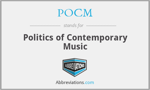 POCM - Politics of Contemporary Music
