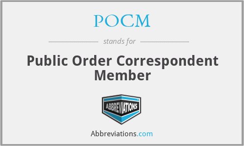 POCM - Public Order Correspondent Member