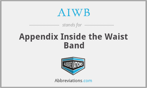 AIWB - Appendix Inside the Waist Band