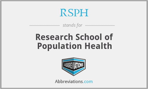 RSPH - Research School of Population Health