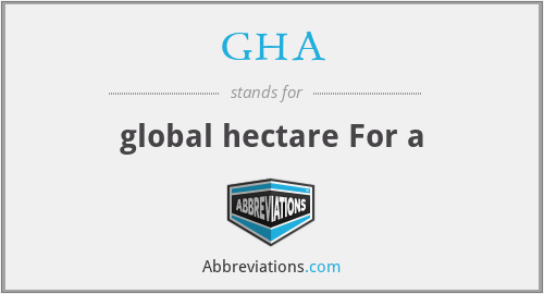 GHA - global hectare For a