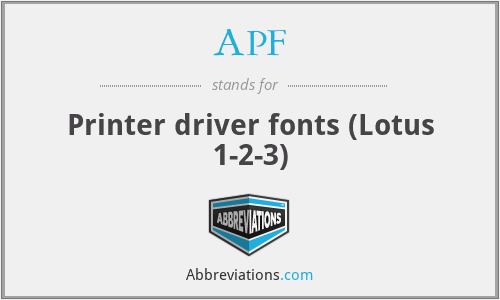 APF - Printer driver fonts (Lotus 1-2-3)