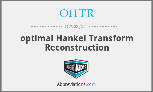 OHTR - optimal Hankel Transform Reconstruction