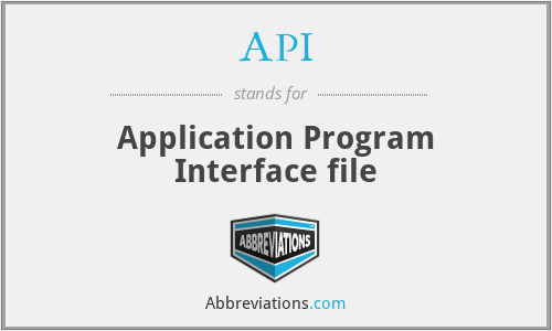 API - Application Program Interface file