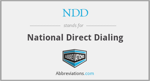 NDD - National Direct Dialing