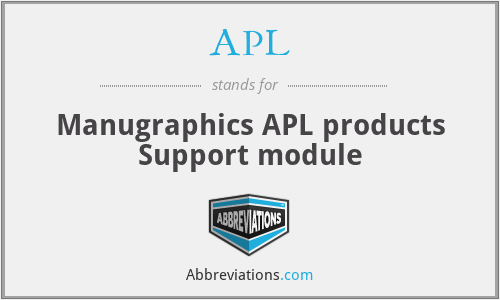 APL - Manugraphics APL products Support module