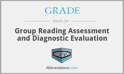 GRADE - Group Reading Assessment and Diagnostic Evaluation