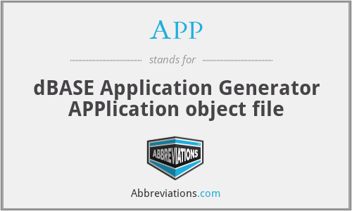 APP - dBASE Application Generator APPlication object file