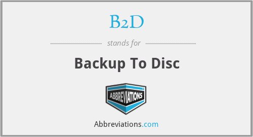 B2D - Backup To Disc