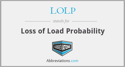 LOLP - Loss of Load Probability