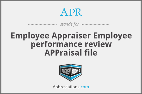 APR - Employee Appraiser Employee performance review APPraisal file
