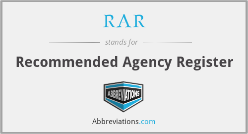 RAR - Recommended Agency Register